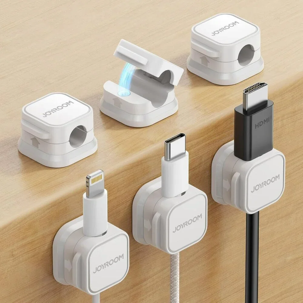 Magnetic Cable Clips 6 Pack Cord Holder Organizer Adhesive Wire Management Desk